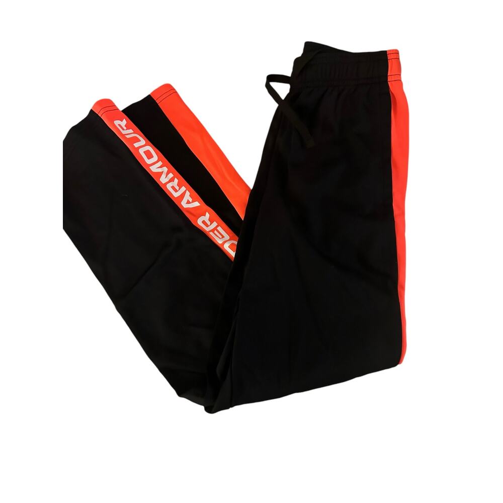Under Armour black orange stripe pants size medium